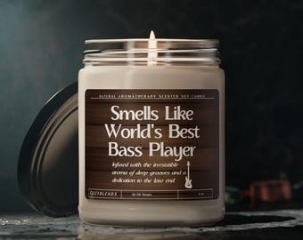 Bass Guitar player Gift for men women Bassist Gift for Bassist Bass Player Gifts for Bass Player Candle Gift for Bass Guitarist Gifts