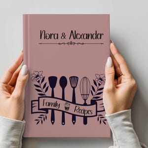 Personalized Recipe Book, Couple Gift, Custom Cookbook, Personalized Name Recipe Book Family, Family Recipes Journal, Family Chef
