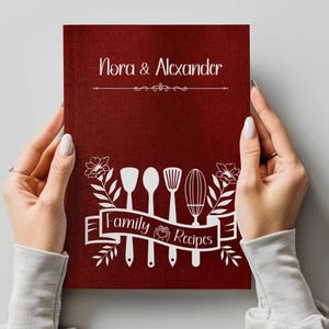 Personalized Recipe Book, Couple Gift, Custom Cookbook, Personalized Name Recipe Book Family, Family Recipes Journal, Family Chef