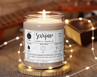Regalos Escorpio, Vela de Astrología, Vela Escorpio, Regalos del Zodíaco, Vela de Cumpleaños, Regalos para Novia, Signos de Astrología