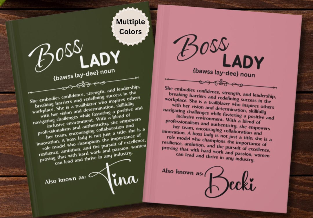 Boss Lady Notebook, Custom Manager Appreciation Gift, Leader Gifts for ...
