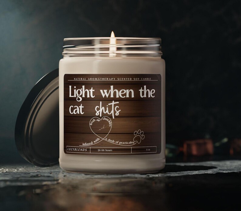 Regalos para dueños de gatos, velas divertidas, enciéndeme cuando el gato cague, regalo divertido para amantes de los gatos, idea única de regalo de cumpleaños para papá o mamá felino, regalos de broma imagen 3