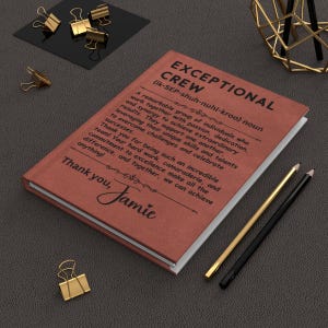 Personalized Employee Appreciation Journal  Corporate Gift Team Appreciation Gift Appreciation Week Gift Employee Thank You Gift