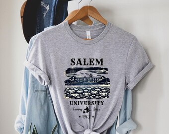 Halloween Shirt, Vintage Halloween University Shirt, Salem Witch University,  Retro Halloween Witch Horror Shirt, Witchy Spooky Season Shirt