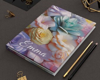 Personalized  Journal Custom Wildflower a5 Notebook Floral Journal Notebook Gift Customized Hardcover Journal Floral Gifts Flourish Journal