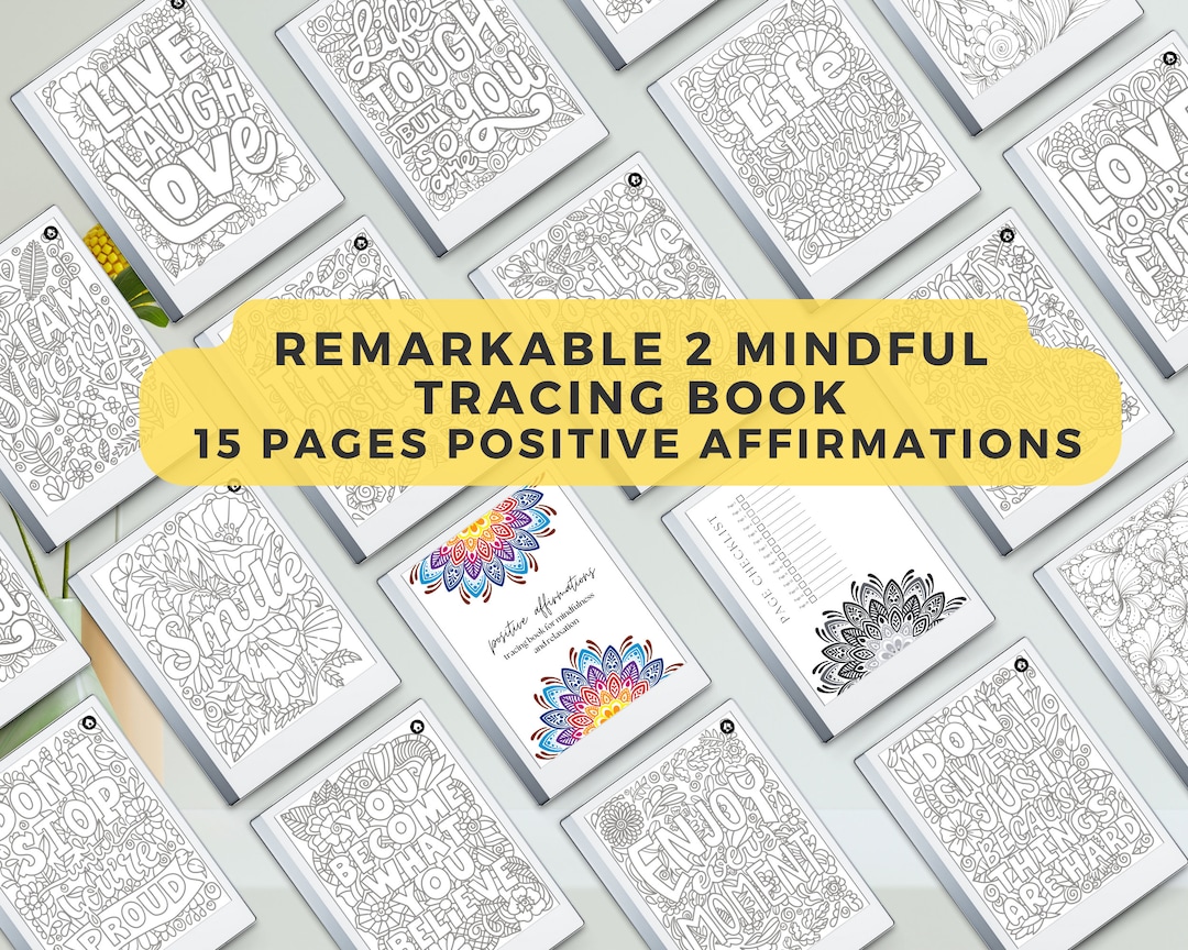 Remarkable Positive Affirmations Tracing Book Mindfulness Coloring