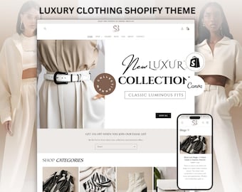 Luxury Boutique Shopify Theme: Minimalist Clothing Shopify Website Template