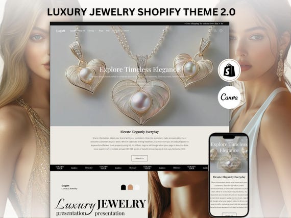 Luxury Jewelry Shopify Theme 2.0: Elegant Clean Web Design