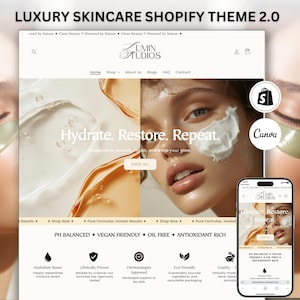 Premade Skincare Shopify Theme: Elegant White Design