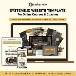 Systeme.io Website Template for Digital Products, Systeme io Sales Funnel, Course Creator, and Coaching Website Design Template