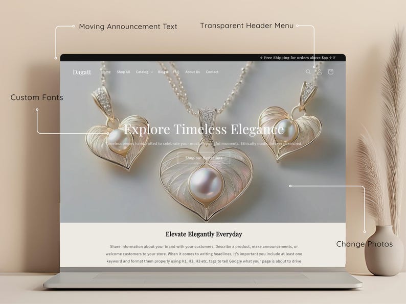 Jewelry Shopify Theme 2.0, Jewelry theme, luxury shopify template, shopify, elegant shopify theme, clean shopify theme, luxury web design, clean shopify design