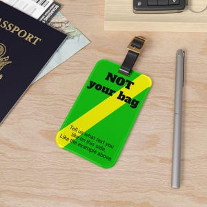 Scuba Diver NITROX Acrylic Luggage Tag, with the Diver Down flag, Lightweight Travel Accessory, Contact Info Insert, Leather Strap