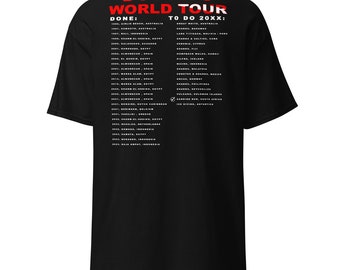 Je eigen locaties op dit Diver on World Tour Scuba Diver T-shirt. Terug volledig aanpasbaar met jaar, locatie en land.