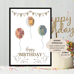 Geburtstagsgeschenk | Last Minute Geschenk | Geschenk Mann Frau Geld | Geburtstag kreativ Geldgeschenk PDF | Wunscherfüller zum Geburtstag