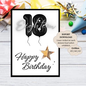 Presente em dinheiro para aniversário de 18 anos | Presente de aniversário menino menina | Balões de presente para imprimir | dinheiro para ideia de presente criativo