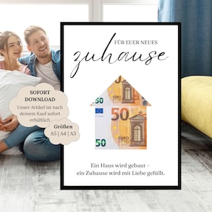 Housewarming gift for an apartment or house | Cash gift for moving in | Gift for moving to a new home | Housewarming gift | Gift idea for a housewarming party