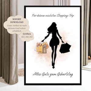 Regalo en efectivo para el cumpleaños de una mujer | Regalo creativo para madre e hija | Regalo de cumpleaños para mejor amigo | Idea de regalo Reina de las compras