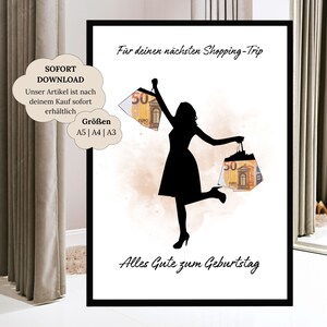 Geldgeschenk Geburtstag Frau | Kreatives Geschenk Shopping Queen | Geburtstagsgeschenk beste Freundin | Geschenkidee Mutter Tochter