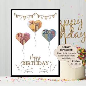 Geldgeschenk Geburtstag kreativ | Last Minute Geschenk | Geschenk Geld Mann Frau | Geburtstagsgeschenk PDF | Wunscherfüller zum Geburtstag