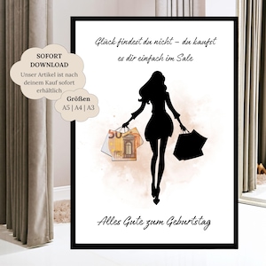 Birthday gift for best friend | Cash gift for birthday woman | Creative gift shopping queen | Gift idea mother daughter money