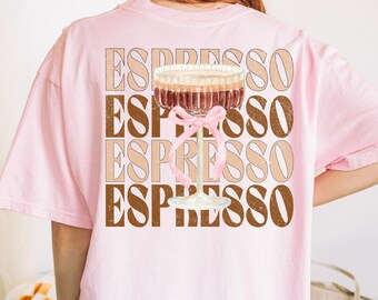 Espresso Martini Womens Cocktail Shirt, Oversized Martini Tee, Unisex Garment-Dyed T-shirt, Cocktail Lover Gift, Graphic Tee for Martini