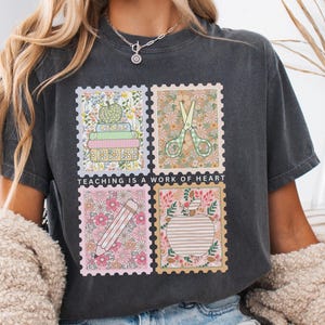 Camisa floral para maestra con colores cómodos, camisa inspiradora para la vuelta al cole, regalo para maestra.