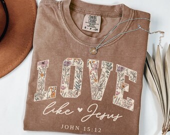 Bible verse Comfort Colors shirt, Cute Christian shirt for women