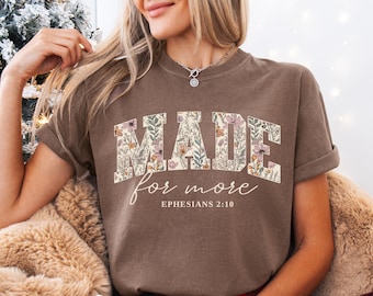 Bible verse Comfort Colors shirt, Cute Christian shirt for women