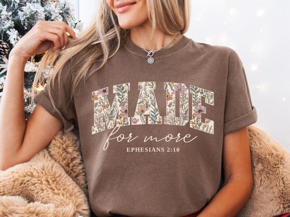 Bible verse Comfort Colors shirt, Cute Christian shirt for women