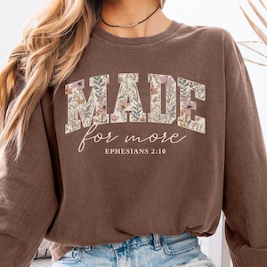 Bible verse Comfort Colors long sleeve shirt, Cute Christian shirt for women, Gift for friend