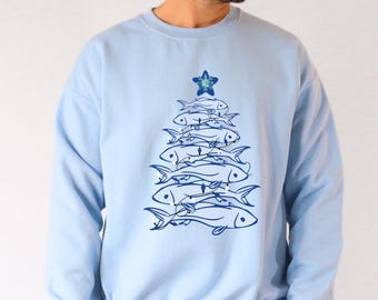 Funny Christmas fishing sweatshirt for men, Fishing sweater for dad, Fishing lover gift