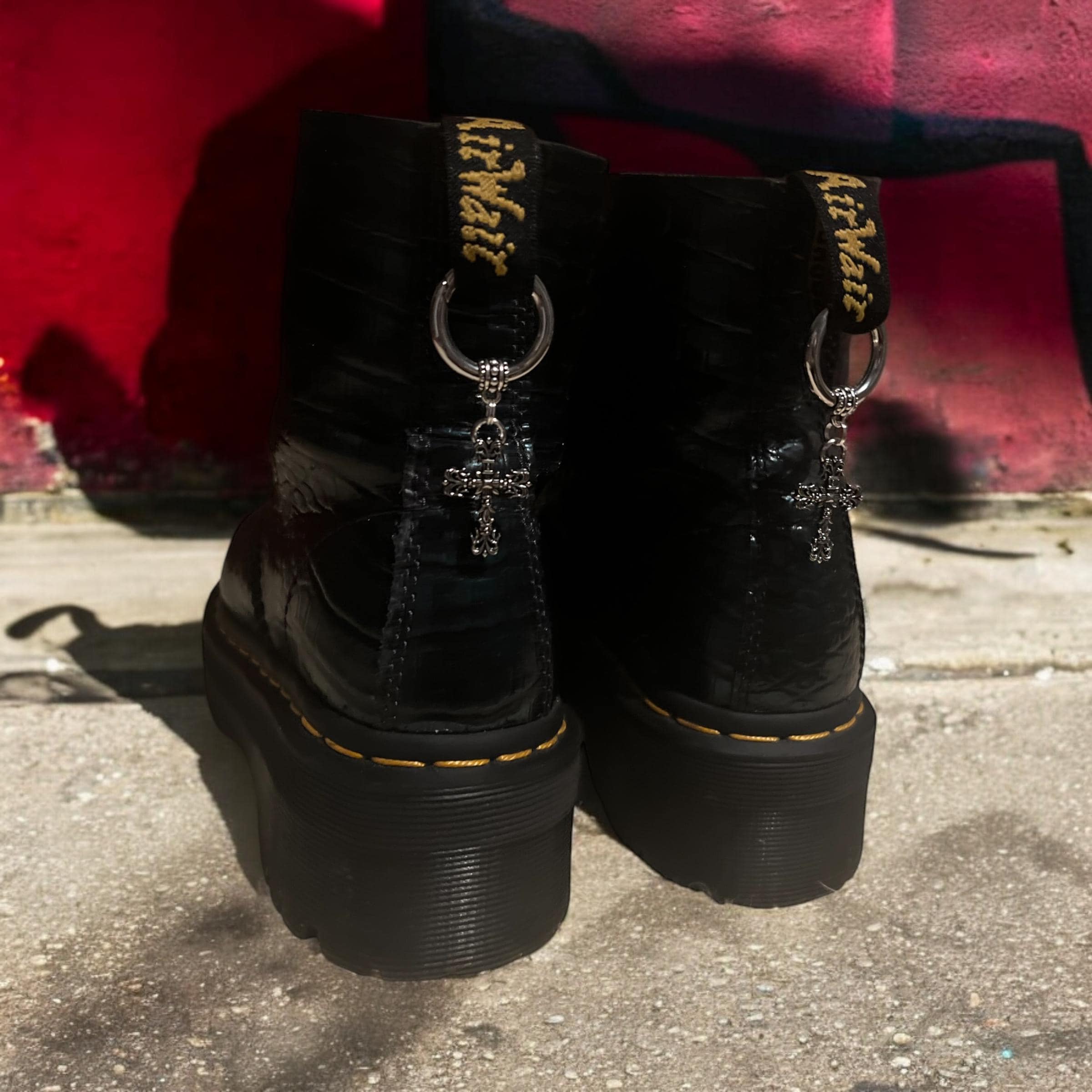 Silver Gothic Cross Boot Charms - Etsy