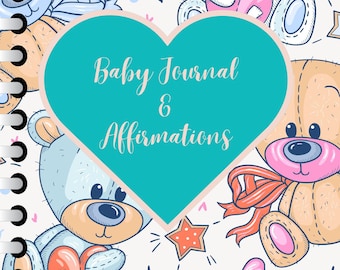 Baby journal and affirmations, new mom, journals, baby affirmation book, baby book, pregnancy journal