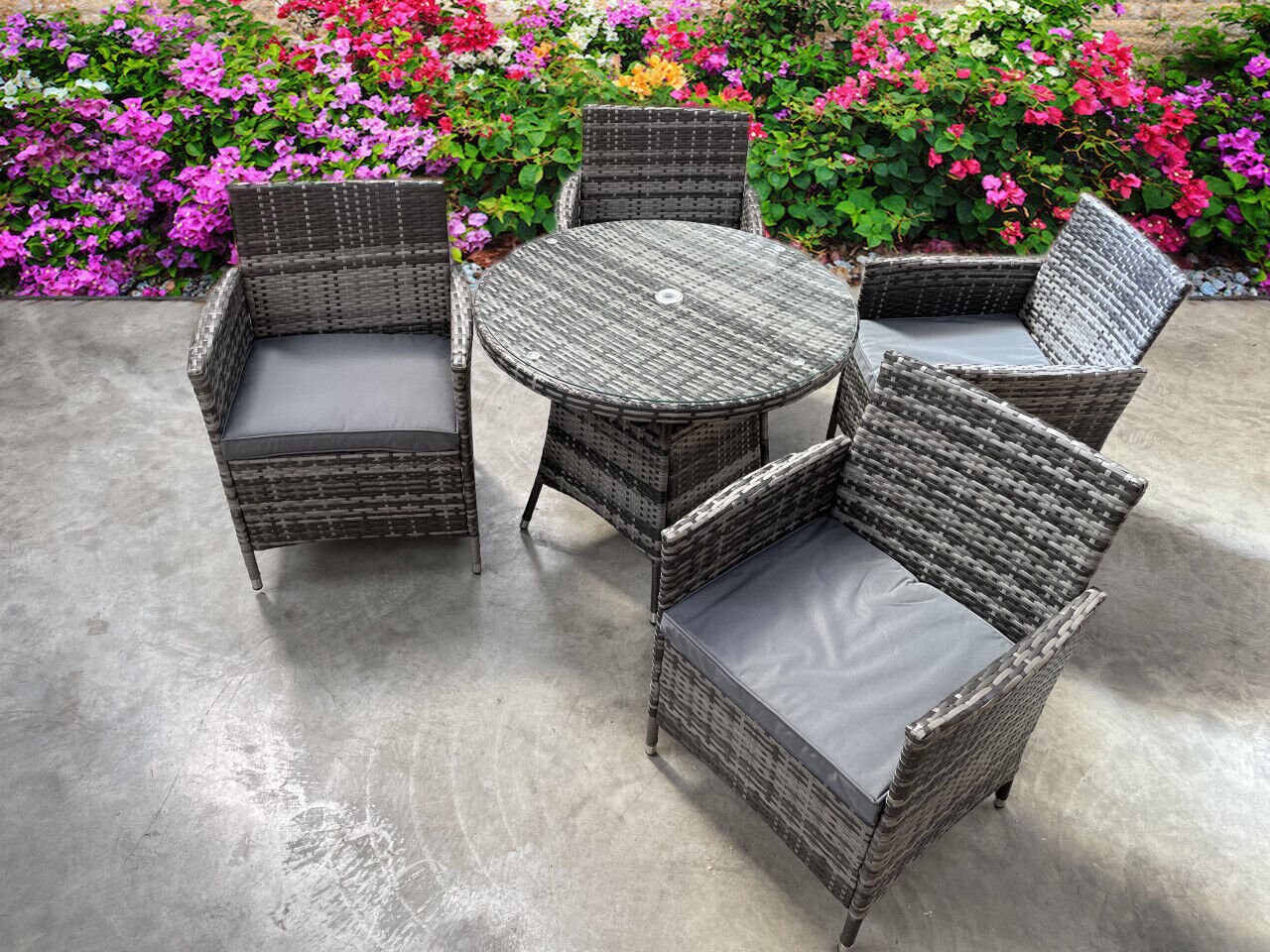 Rattan table 4 chairs discount