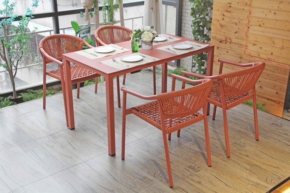 4 seater rattan bistro set discount