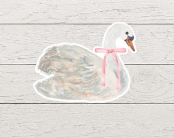 Coquette Swan Sticker, Waterproof Vinyl Decal