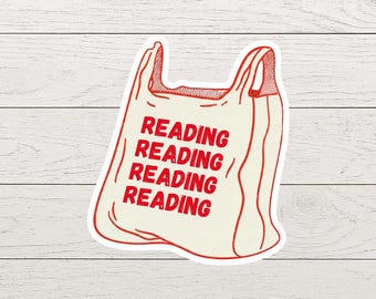 Reading Vinyl Sticker, Booktok Kindle Vinyl Sticker, Bookish Bag, Waterproof Decal
