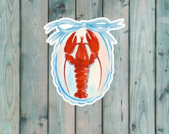 Holographic Lobster Sticker, Coquette Marine Life Decal