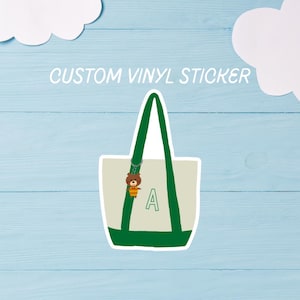 Tote Bag Sticker, Custom Vinyl Sticker, Kindle Sticker, Party Favor, Valentines Gift