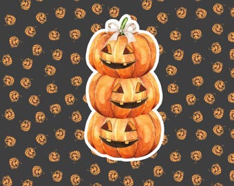 Pumpkin Sticker, Halloween Sticker, Coquette Sticker for Water Bottle, Halloween Sticker for Kindle, Halloween Coquette, Spooky Decal