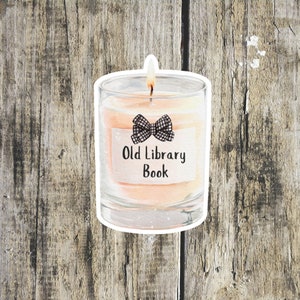 Sticker kaars kaars, sticker bibliotheekboek, sticker boog, sticker kaars, Kindle-sticker, leesgrage sticker, leuke sticker, aangepaste sticker