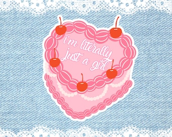 Pegatina para pastel Coquette Heart, vinilo adhesivo impermeable.