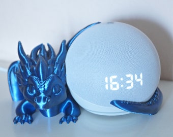 Süsser geflügelter  Drache für Alexa Echo Dot - viele Farben möglich - 3D-Druck