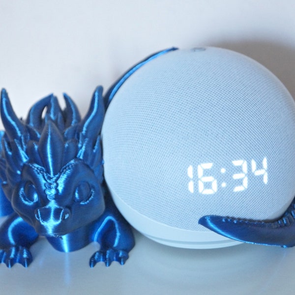 Süsser geflügelter  Drache für Alexa Echo Dot - viele Farben möglich - 3D-Druck