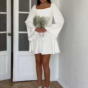 white smock midi dress White Broderie Puff Sleeve Smock Midi Dress 10