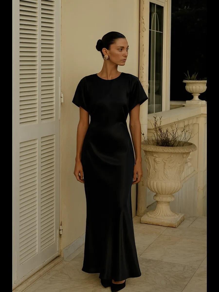 Black Bridesmaid Dress Satin - Etsy Black Bridesmaid Dress Satin - Etsy
