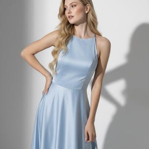 blue halter maxi dress Damsel Reverse Halter Maxi Dress Baby Blue