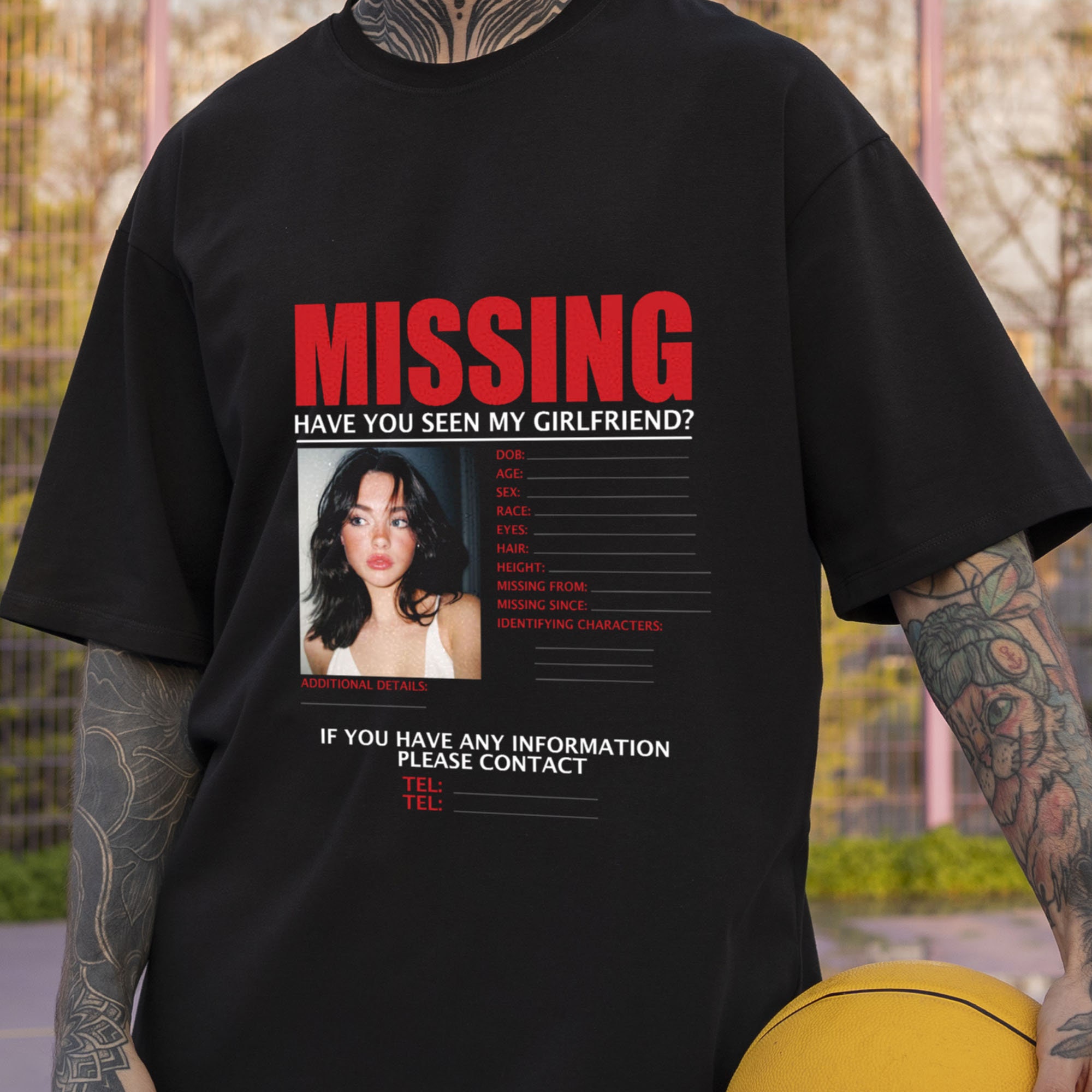 Custom Girlfriend T-Shirt with Boyfriend Photo, Personalized Couple Shirt for Her, Love Gift for Girlfriend, Custom Shirt with Photo
