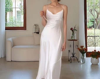 Ivory Silk Slip Dress, Elegant Summer Dress For Wedding, Bridesmaids, Engagement Or Gift