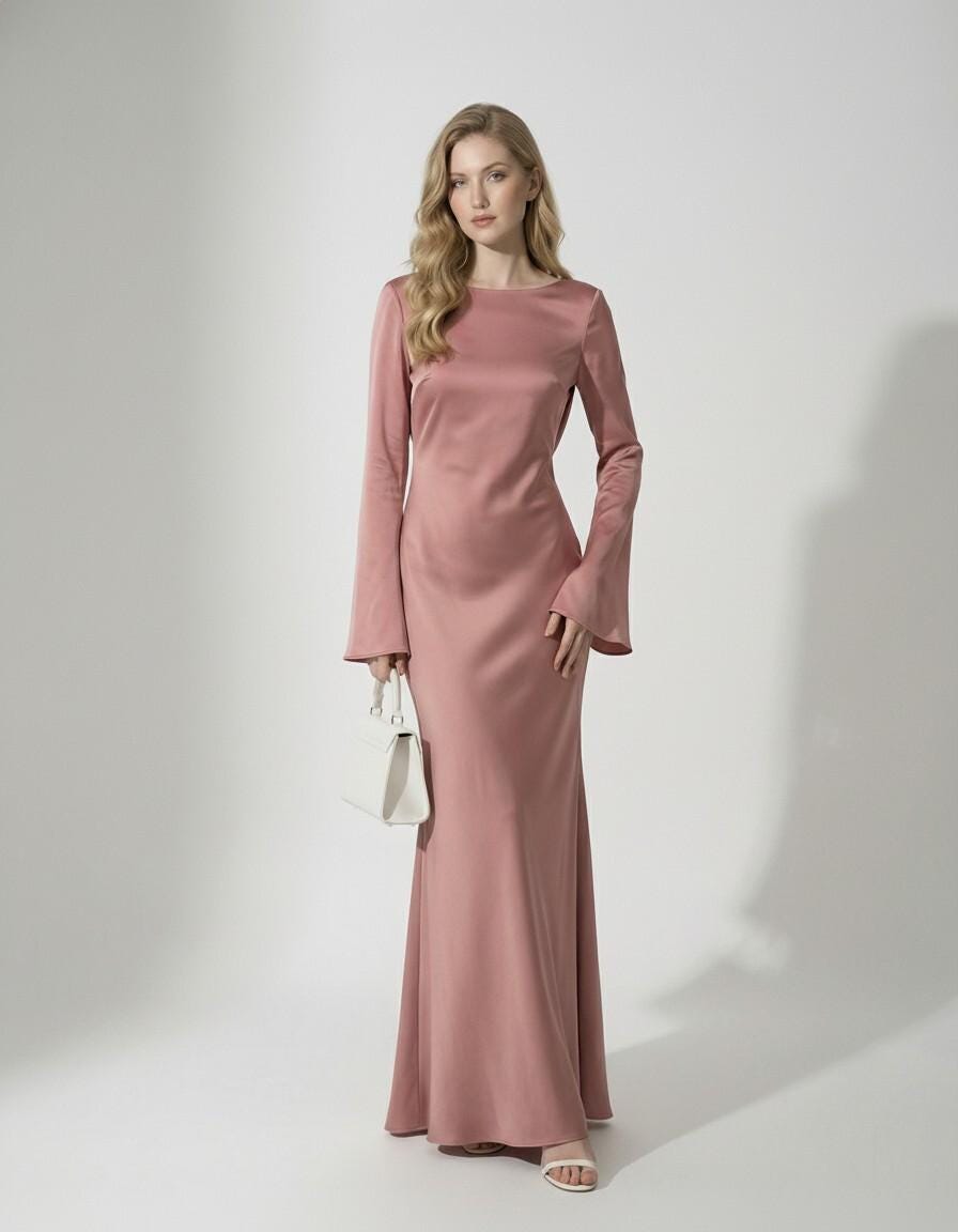 princess polly baby blue dress Long Sleeve Backless Evening Gown